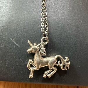 Silver Unicorn Pendant Necklace